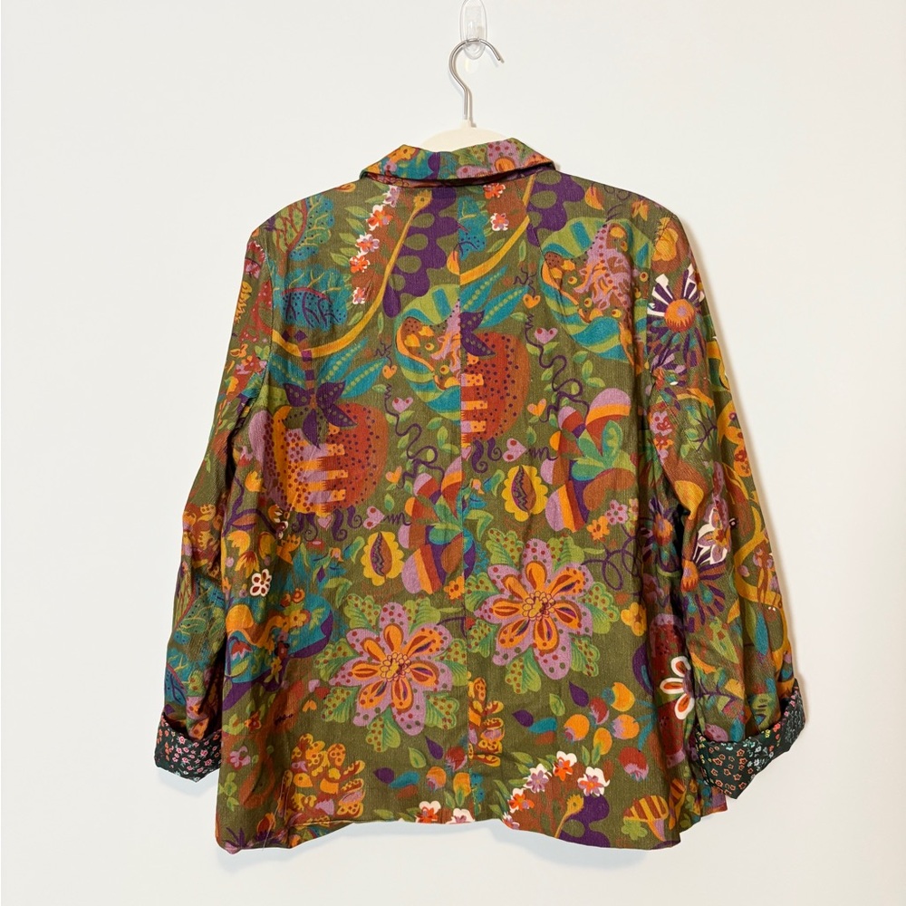 Ivy Jane Corduroy Blazer in Green Multi - Picture 6 of 7